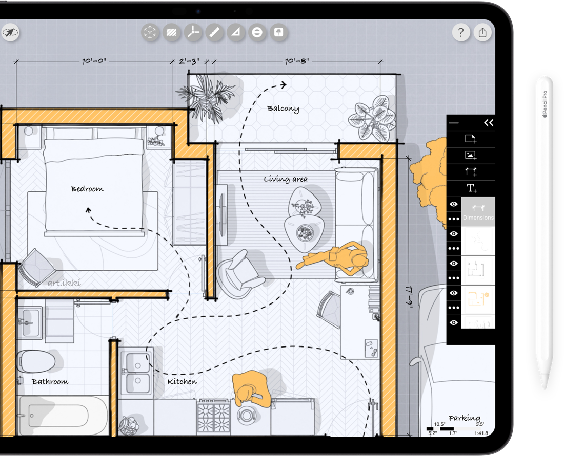 Morpholio Trace: best app for iPad drawing_architecture landscape and interior design_draw to scale